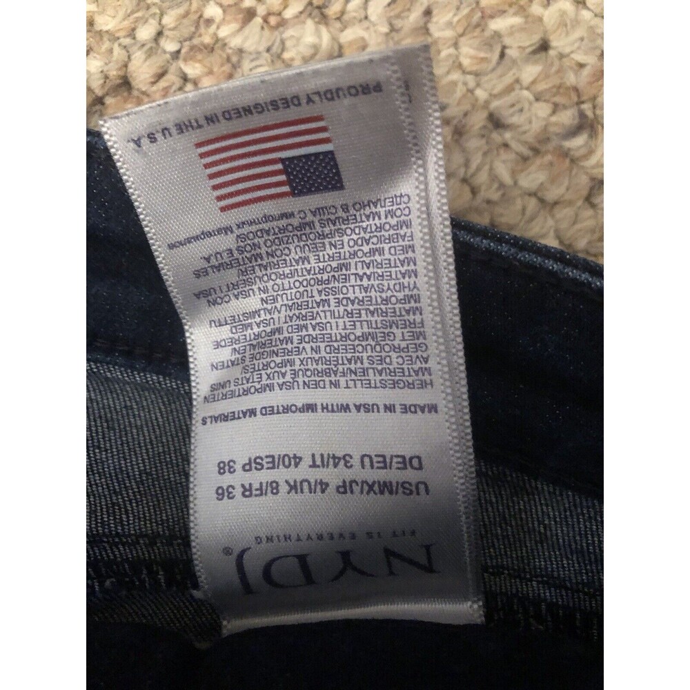 NYDJ Women Jeans Size 4 Blue Mid-Rise Sheri Slim Straight Leg Stretch Denim - Picture 4 of 10